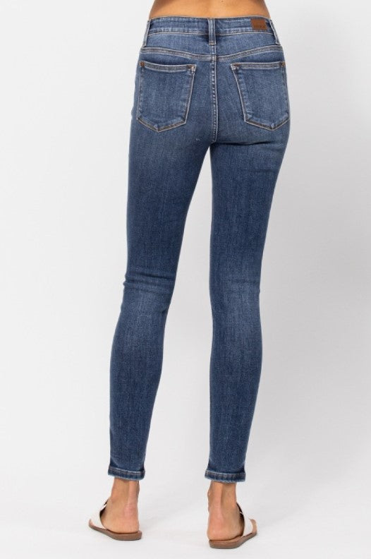 Judy Blue Core Mid-Rise Skinny Non-Distressed Tummy Control - 82252