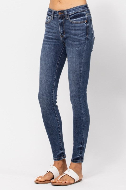 Judy Blue Core Mid-Rise Skinny Non-Distressed Tummy Control - 82252