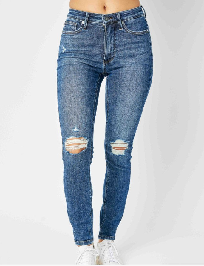 Judy Blue Total Control Mid Rise Tummy Control Skinny Jeans in Reg/Curvy 88798, Size 0/24 Blue