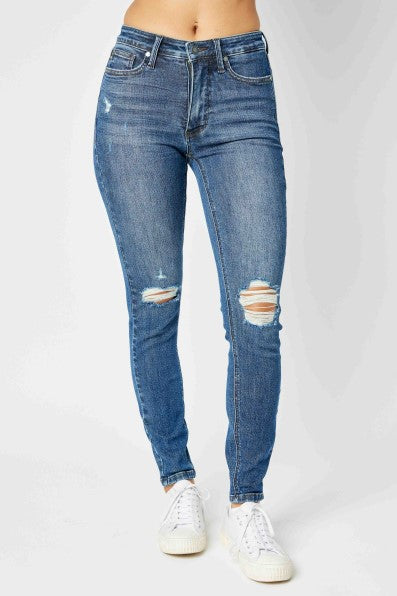 Judy Blue Total Control Mid Rise Tummy Control Skinny Jeans in Reg/Curvy 88798, Size 0/24 Blue