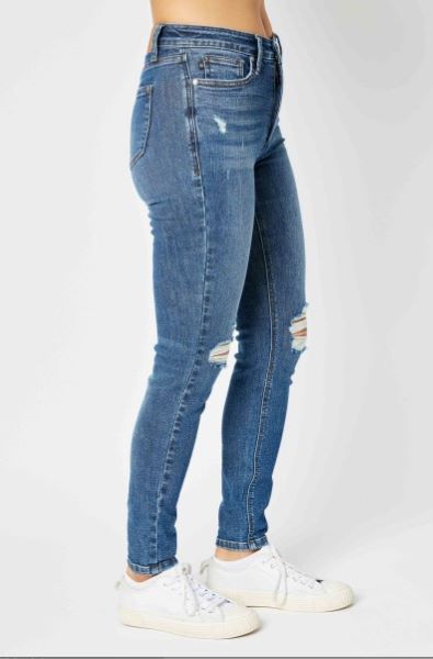 Judy Blue Total Control Mid Rise Tummy Control Skinny Jeans in Reg/Curvy 88798, Size 0/24 Blue