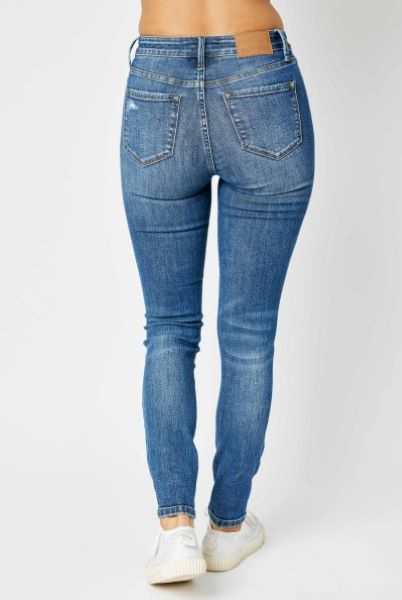 Judy Blue Total Control Mid Rise Tummy Control Skinny Jeans in Reg/Curvy 88798, Size 0/24 Blue