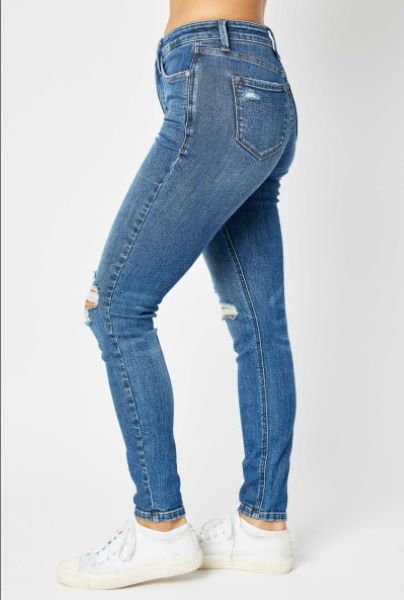 Judy Blue Total Control Mid Rise Tummy Control Skinny Jeans in Reg/Curvy 88798, Size 0/24 Blue