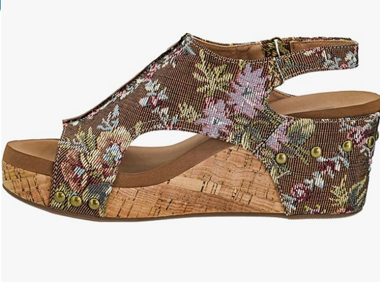 Corkys Footwear Carley wedges - Rustic Brocade Floral