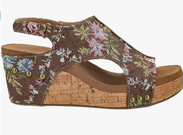 Corkys Footwear Carley wedges - Rustic Brocade Floral