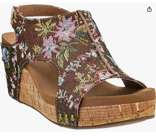 Corkys Footwear Carley wedges - Rustic Brocade Floral