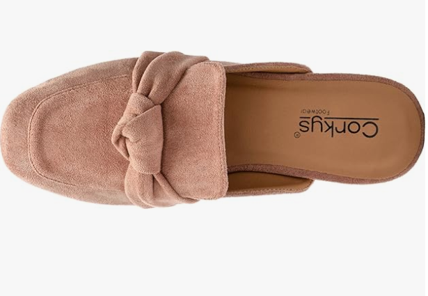 Corkys Footwear Women's Clingy Faux Suede Slip on Mule - Blush