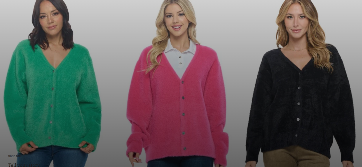 Cardigan - Marisol Fuzzy Cardigan- Super soft!!!! Black & Hot Pink